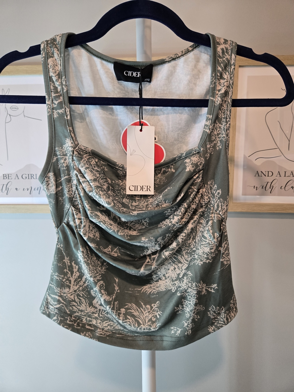 Cider Sage Green Floral Tank